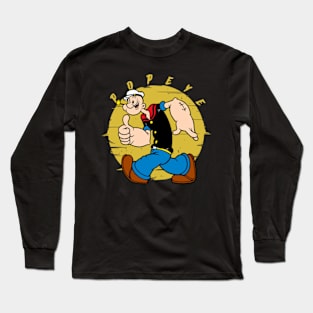 a Sailor Adventure with Popeyes and Crew on this Classic Cartoon Long Sleeve T-Shirt